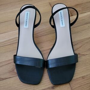 Saks Fifth Avenue black heeled sandals